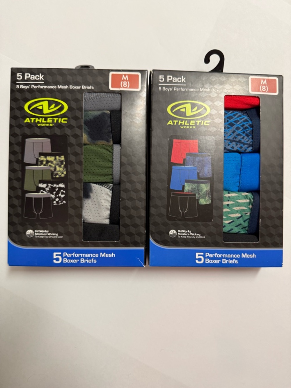 Athletic Works Boys' Performance Mesh Boxer Briefs - Multi Color (5-Pack)